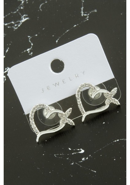 Wizard Kalp Kelebek Zirkon Taşlı Küpe-Gümüş Rengi fiyatları