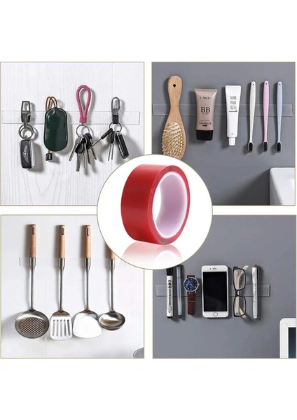 Çift Taraflı Silikon Bant Montaj Bandı Şeffaf 48 mm x 2 Metre Güçlü Çok Amaçlı Yapıştırıcı 1 Adet. fırsatları