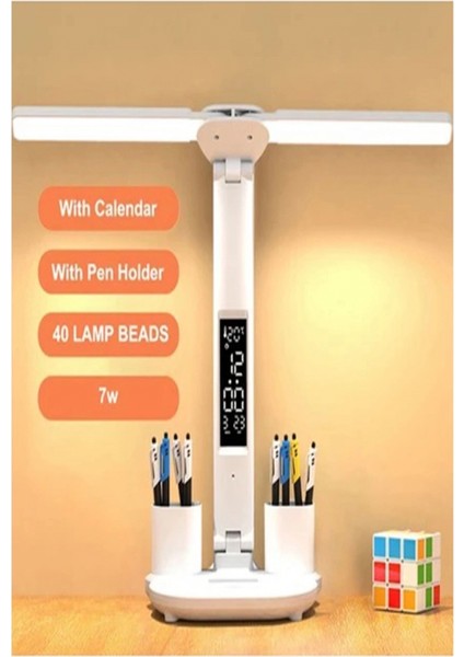 LED Dokunmatik Katlanabilir Masa Lambası Takvim Sıcaklık Saat Şarjlı Masa Lambası modelleri