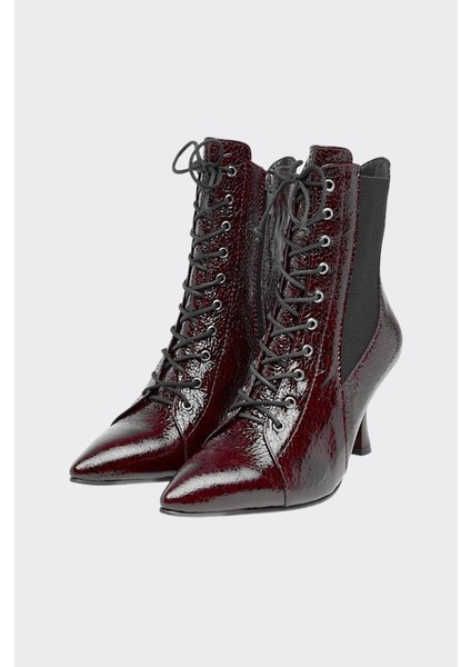 Klasik Bağcıklı Fermuarlı Hakiki Deri Kadın Bot fiyatları