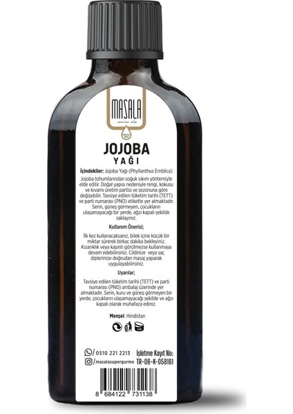 Jojoba Yağı 100 ml (Jojoba Oil) Soğuk Pres fiyatları