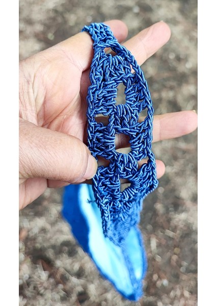 El Işi Örme Çanta / Parlak Mor Makrome Ipi Ile Tığ Işi / Astarlı ve Iç Cepli (30X29) fırsatları