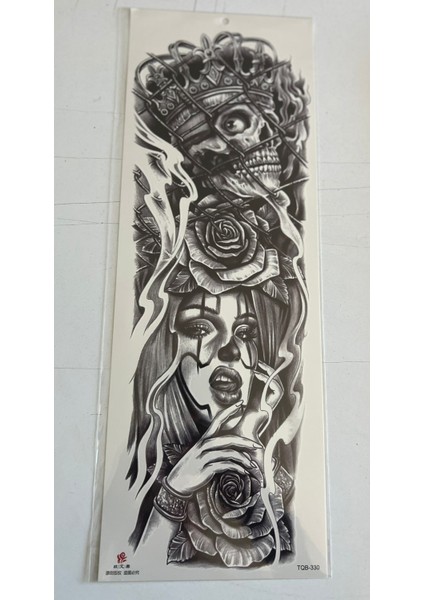 Kral Ölü 1 Hafta Kalıcı Tam Kol Bacak Yapıştırma Geçici Dövme 46 cm