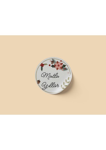 Yılbaşı Temalı Mutlu Yıllar Sticker Seti, Yeni Yıl Hediye Paketleme Etiketleri, 108 Adet, 33X33 mm fırsatları