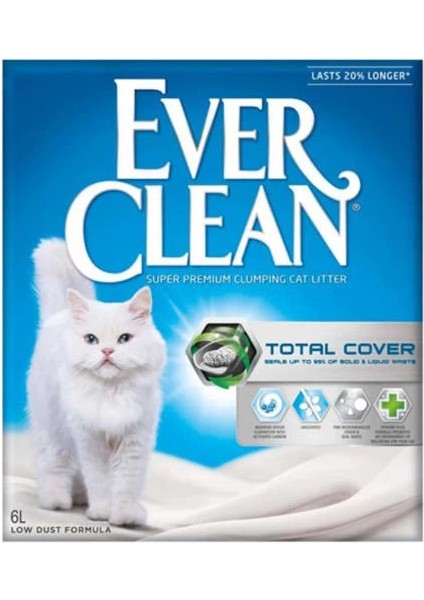 Ever Clean Total Cover Kokusuz Topaklanan Kedi Kumu 6 Lt