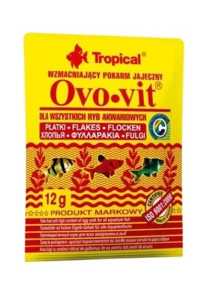 Tropical Ovo-Vit Yumurta Sarılı Vitaminli Pul Balık Yemi 50 ml 12 gr