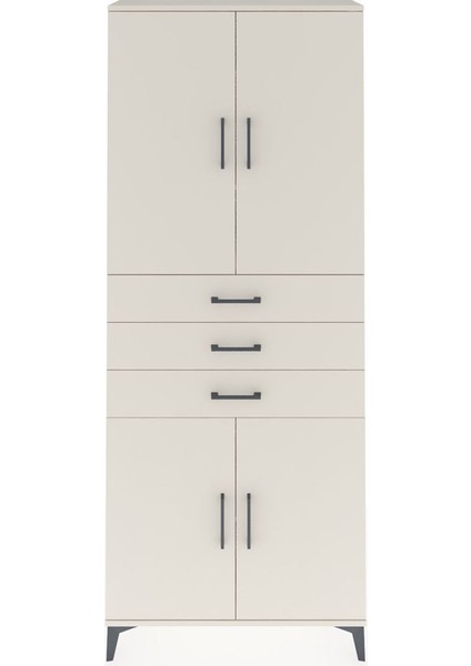 Arges Dolap 4 Raflı 3 Çekmeceli 4 Kapaklı 88X30X221 Aytaşı-Aytaşı