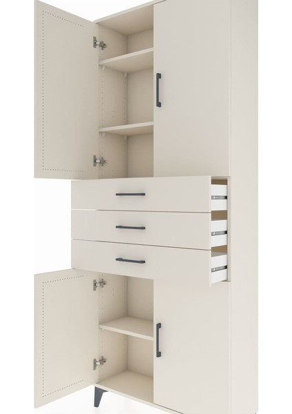 Arges Dolap 4 Raflı 3 Çekmeceli 4 Kapaklı 88X30X221 Aytaşı-Aytaşı indirimleri