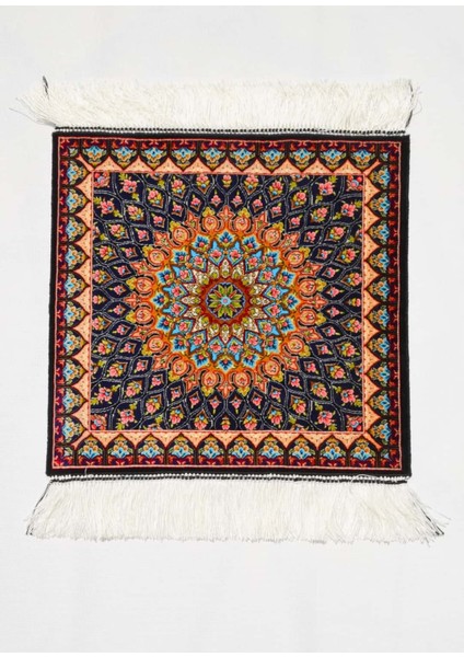 Geleneksel Desenli Ipek Minyatür Halı 40X40 cm (0.16 M²)