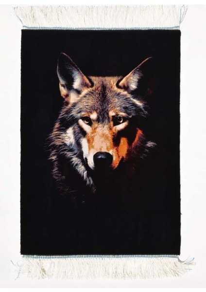 Kurt Portresi Bambu Tablo Halı 50X70 cm (0.35 M²)