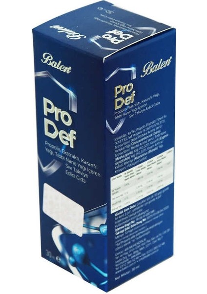 Prodef Propolis Ekstraktı Karanfil ve Nane Yağlı Takviye Edici Gıda 30 ml modelleri