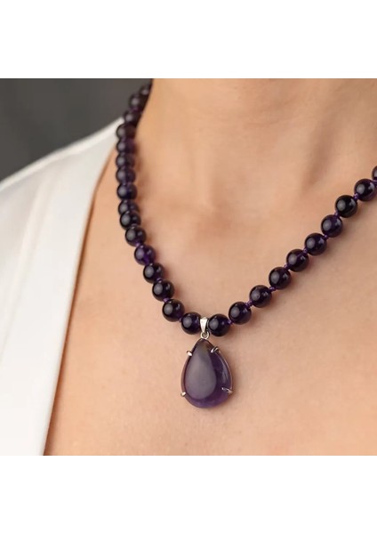 Ametist Doğal Taş Kolye