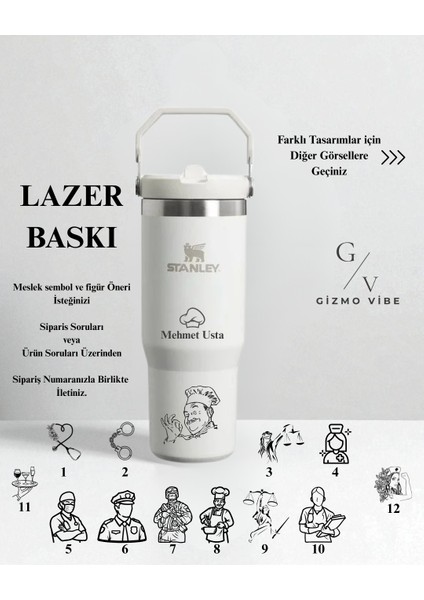 Kişiselleştirilebilir The Iceflow Flip Straw Pipetli Termos 0,89 L Beyaz Özel İsimli indirimleri