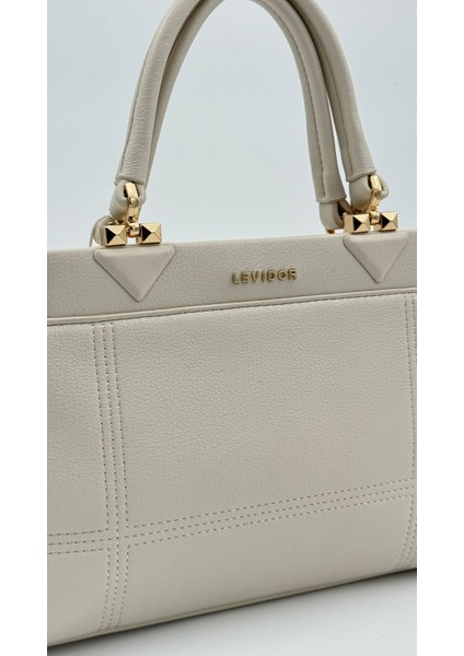 Krem Şerit Dikiş Model El Çantası Orijinal Levid'or Premium fiyatları