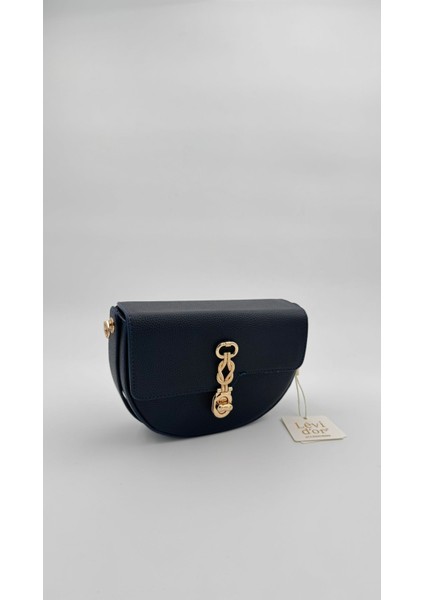 Lacivert Kapak Tokalı El Çantası Orijinal Levid'or