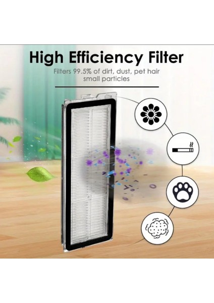 Roborock Qrevo Maxv / Qrevo Pro / Qrevo S / Qrevo Plus Uyumlu Hepa Filtre,fırça Yedek Seti-5 Parça modelleri