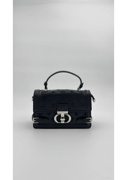 Siyah Çift Kilit Detaylı El Çantası Orijinal Levid'or Premium