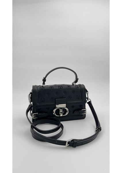 Siyah Çift Kilit Detaylı El Çantası Orijinal Levid'or Premium