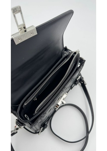 Siyah Çift Kilit Detaylı El Çantası Orijinal Levid'or Premium