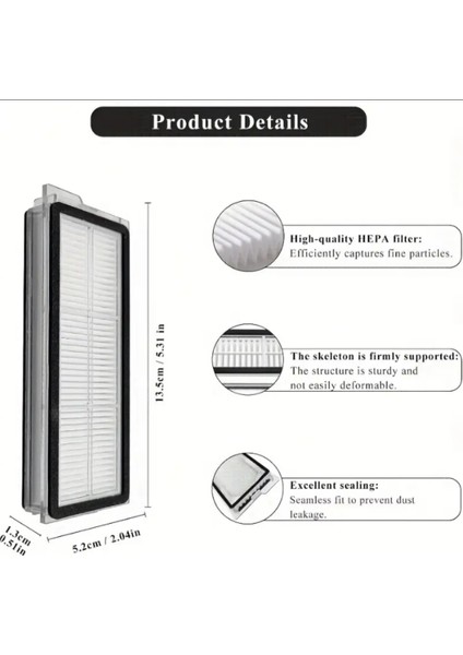 Roborock Qrevo S / Qrevo Pro / Qrevo Maxv / Qrevo Plus Uyumlu Hepa Filtre Yedek Seti-2 Adet modelleri