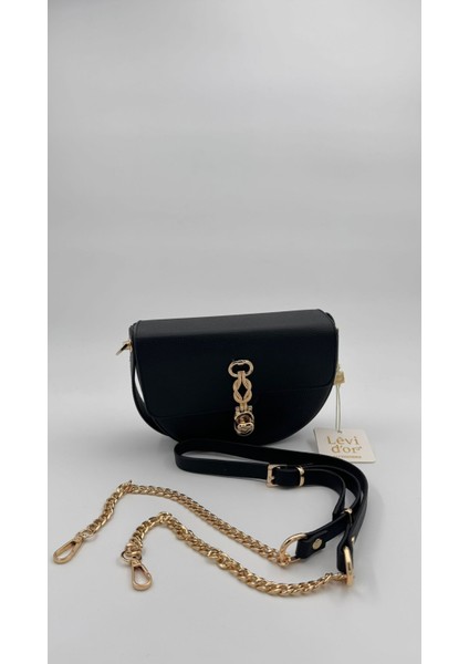 Siyah Kapak Tokalı El Çantası Orijinal Levid'or indirimleri