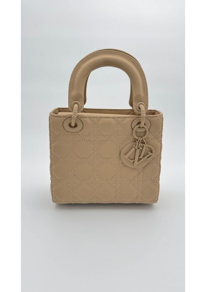 Kahve Kare Aksesuar Detaylı El Çantası Orijinal Levid'or Premium