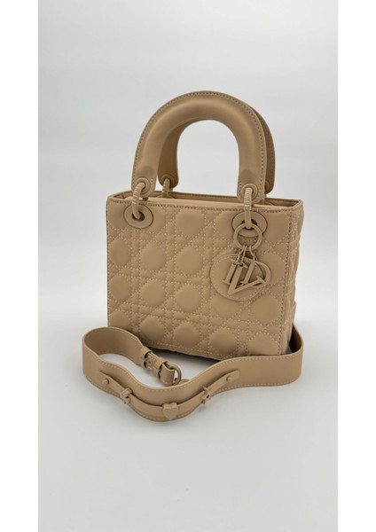 Kahve Kare Aksesuar Detaylı El Çantası Orijinal Levid'or Premium