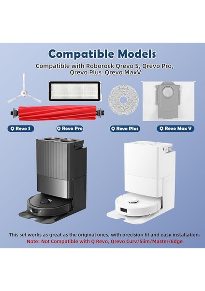Roborock Qrevo S / Qrevo Pro / Qrevo Maxv / Qrevo Plus Uyumlu Hepa Filtre,fırça Yedek Seti-5 Parça fiyatları