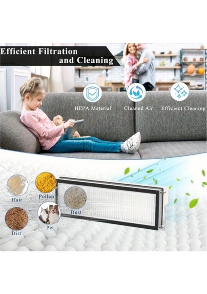 Roborock Qrevo S / Qrevo Pro / Qrevo Maxv / Qrevo Plus Uyumlu Hepa Filtre,fırça Yedek Seti-5 Parça