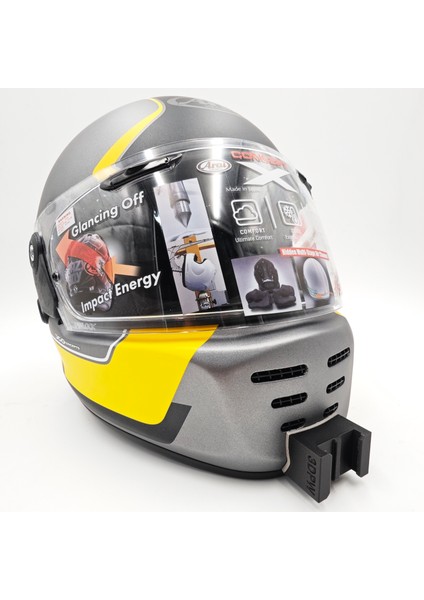 Arai Concept x Xe Kask uyumlu chinmount aksiyon kamera çene bağlantı aparatı seti