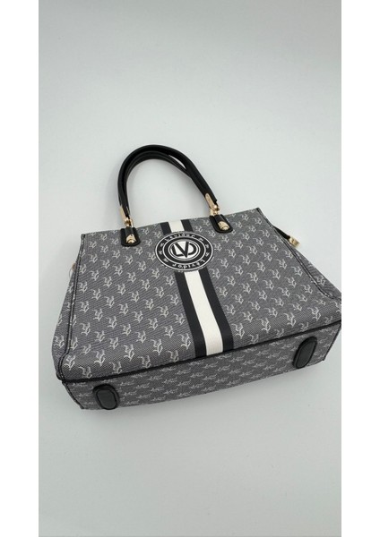 Siyah Monogram Desenli El Çantası Orijinal Levid'or Premium