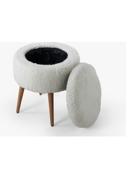 Teddy Bench ve Puff Seti Bej