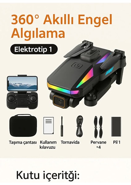 S5 Pro Katlanabilir Drone Fpv Mobil Takip, Akrobatik Uçuş, Brushless Motor Içerik Üretimi (Çantalı) indirimleri