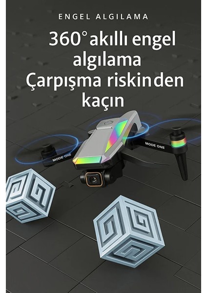 S5 Pro Katlanabilir Drone Fpv Mobil Takip, Akrobatik Uçuş, Brushless Motor Içerik Üretimi (Çantalı)