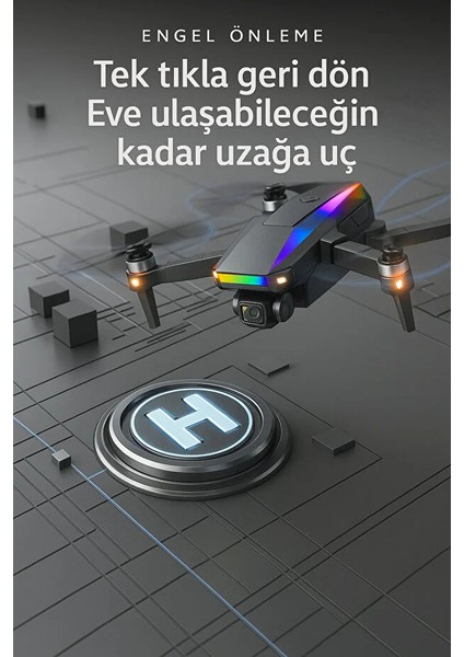 S5 Pro Katlanabilir Drone Fpv Mobil Takip, Akrobatik Uçuş, Brushless Motor Içerik Üretimi (Çantalı)
