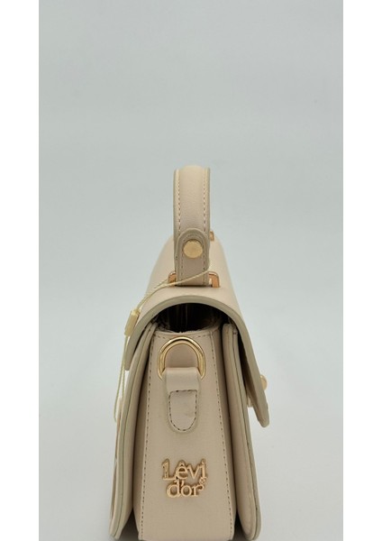 Krem Yuvarlak Tokalı El Çantası Orijinal Levid'or fırsatları