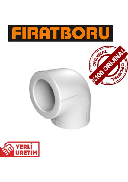 Fırat Pprc 90 Derece Dirsek, Su Tesisatı Bağlantı Parçası, Beyaz, 20 mm