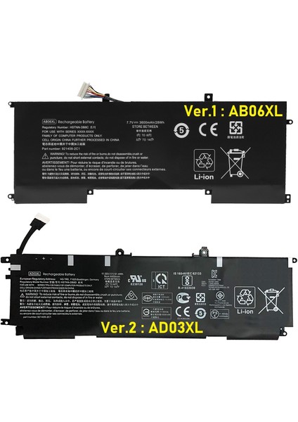 Hp Envy 13-Ad, 13-AD000, 13-AD100 (Ver.1), AB06XL Notebook Bataryası