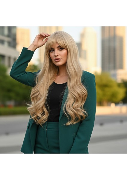 Kahküllü Uzun Dalgalı Fiber Sentetik Peruk / Balköpüğü