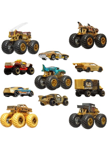 JDW07 Hot Wheels Monster Trucks Bigfoot Trophy Şampiyonları Araba ve Kamyon Çokl modelleri