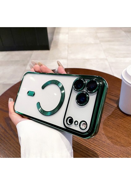 Apple iPhone 17 Pro Için Magsafe ile Uyumlu Kılıf Kamera Lensli Korumalı Şeffaf Silikon Kapak