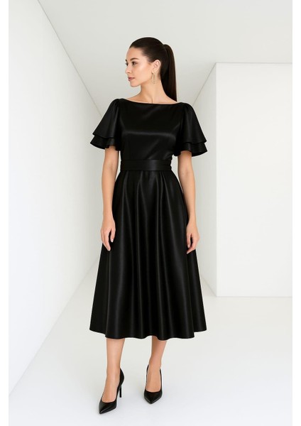 Lisa Kadın Saten Abiye 583219 Sıyah