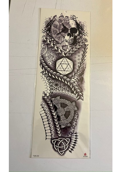 Kuru Kafa 1 Hafta Kalıcı Tam Kol Bacak Yapıştırma Geçici Dövme 46 cm