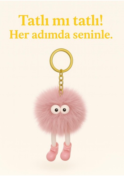 Lüks Pelüş Ponpon Charm Anahtarlık fiyatları