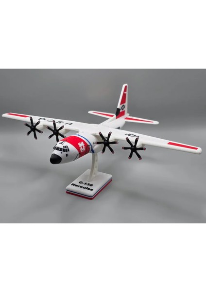 HC-130 Uscg Uçak Modeli | Dekoratif Masaüstü Maket | Dayanıklı ve Şık Tasarım