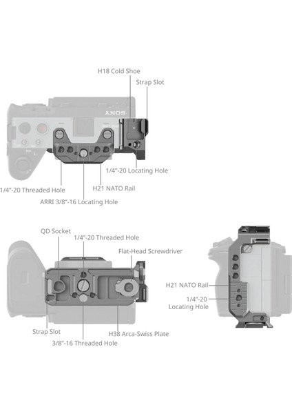 4772 Sony Fx3 / FX30 Için ''hawklock'' Hızlı Çıkarma Yarım Kafesi fırsatları