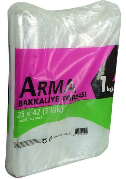 Naylon Torba Arma Şeffaf Bakkaliye Kuruyemiş Şeker Torbası 25X42 (3 Lik ) Takribi 140 Adet 1000 gr modelleri