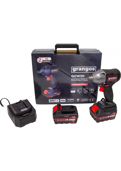 Grangos GCW20-F2 20V 5 Ah Çift Akülü Somun Sıkma