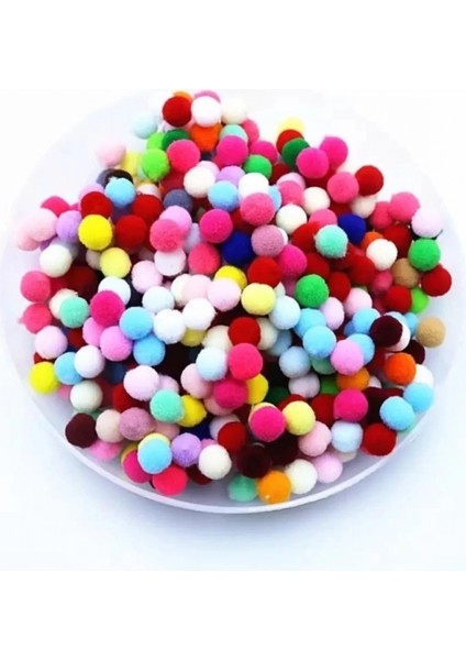 12MM Renkli Karışık Yumuşak Ponpon Peluş 200 Adet