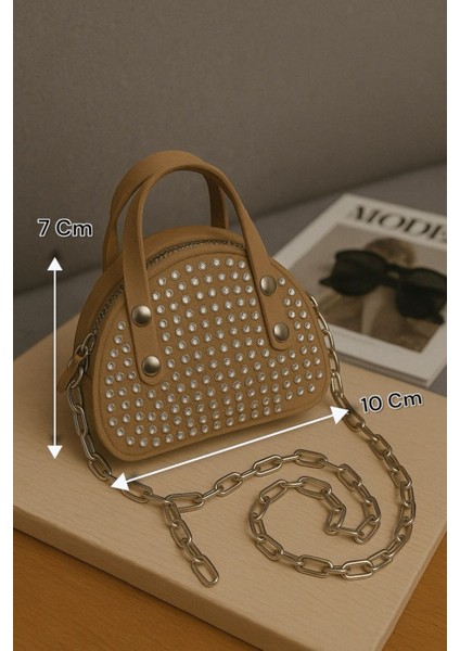 Lüks Mini Elmas Taş Işlemeli El ve Omuz Çantası fiyatları